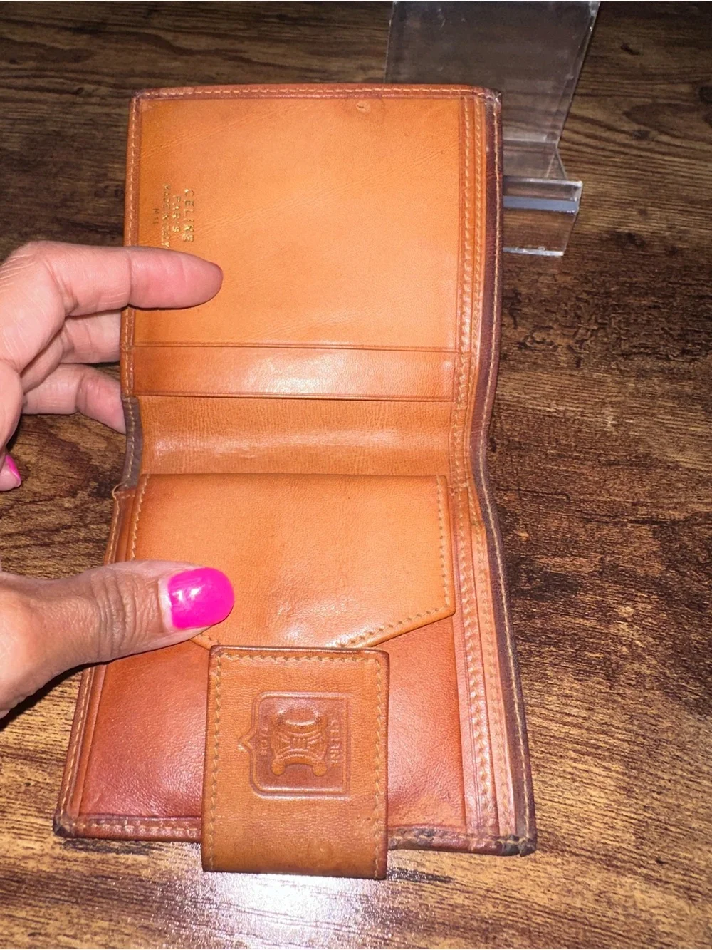 Celine Brown & Tan Logo Bifold Wallet